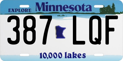 MN license plate 387LQF
