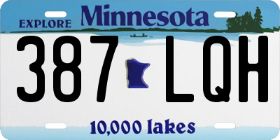 MN license plate 387LQH