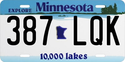 MN license plate 387LQK