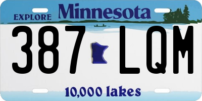 MN license plate 387LQM
