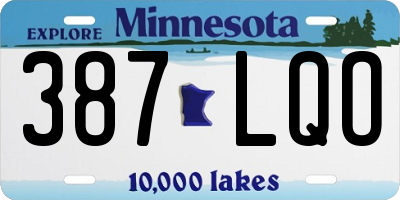 MN license plate 387LQO