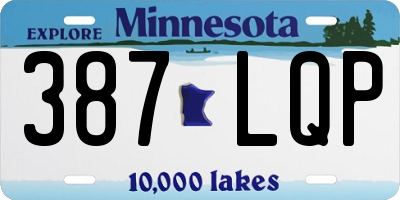 MN license plate 387LQP