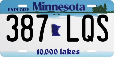 MN license plate 387LQS