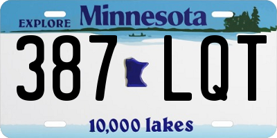 MN license plate 387LQT