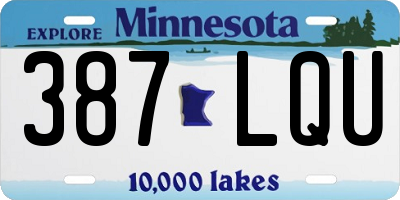 MN license plate 387LQU