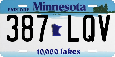 MN license plate 387LQV