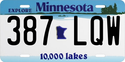 MN license plate 387LQW