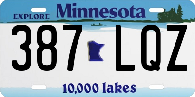 MN license plate 387LQZ