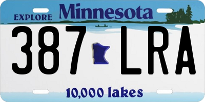 MN license plate 387LRA