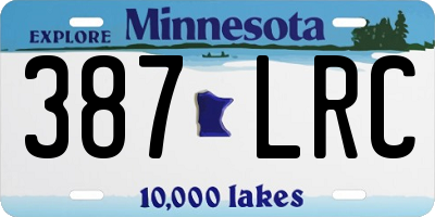 MN license plate 387LRC