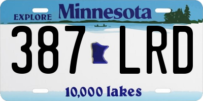 MN license plate 387LRD