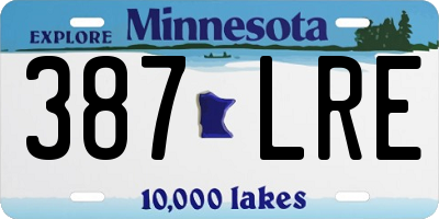 MN license plate 387LRE
