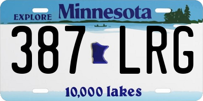 MN license plate 387LRG