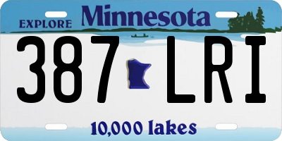 MN license plate 387LRI