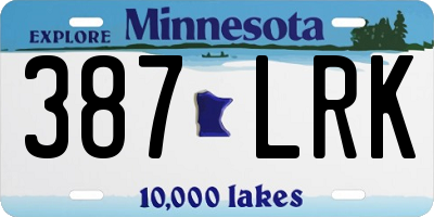 MN license plate 387LRK