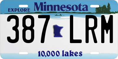 MN license plate 387LRM