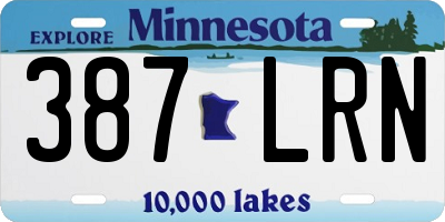 MN license plate 387LRN