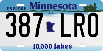 MN license plate 387LRO