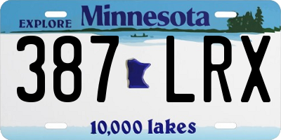 MN license plate 387LRX