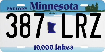 MN license plate 387LRZ