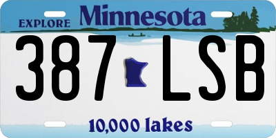 MN license plate 387LSB