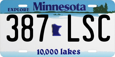 MN license plate 387LSC