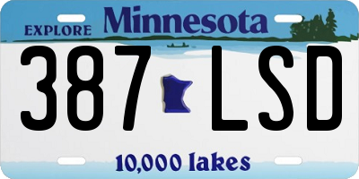 MN license plate 387LSD
