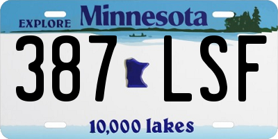 MN license plate 387LSF