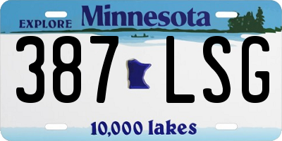 MN license plate 387LSG