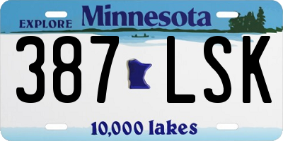 MN license plate 387LSK