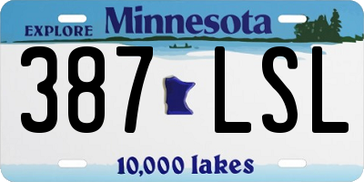 MN license plate 387LSL