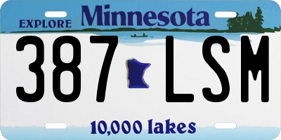 MN license plate 387LSM