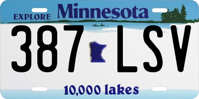 MN license plate 387LSV