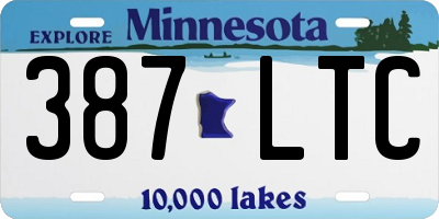 MN license plate 387LTC