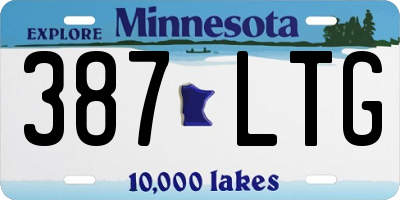 MN license plate 387LTG