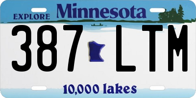 MN license plate 387LTM