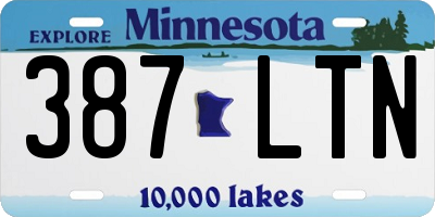 MN license plate 387LTN