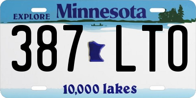 MN license plate 387LTO
