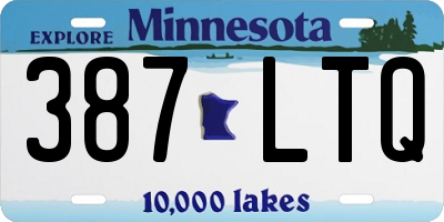 MN license plate 387LTQ