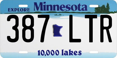 MN license plate 387LTR