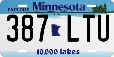 MN license plate 387LTU