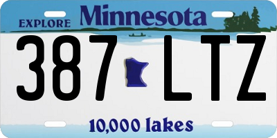 MN license plate 387LTZ