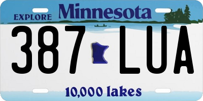 MN license plate 387LUA