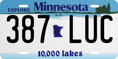 MN license plate 387LUC