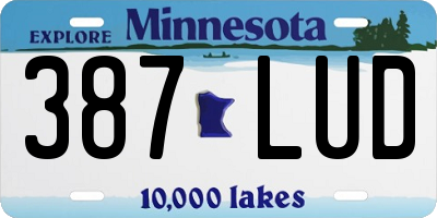 MN license plate 387LUD