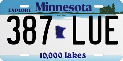 MN license plate 387LUE