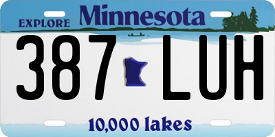 MN license plate 387LUH