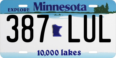 MN license plate 387LUL