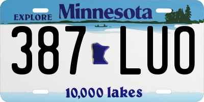 MN license plate 387LUO