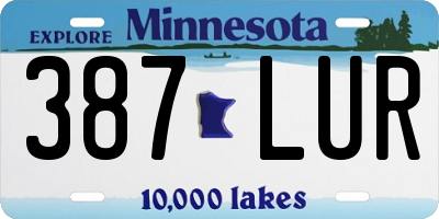 MN license plate 387LUR